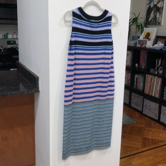 MARNI x UNIQLO collab Merino Blend Sleeveless Knitted Dress blue pink stripe S - Picture 9 of 12